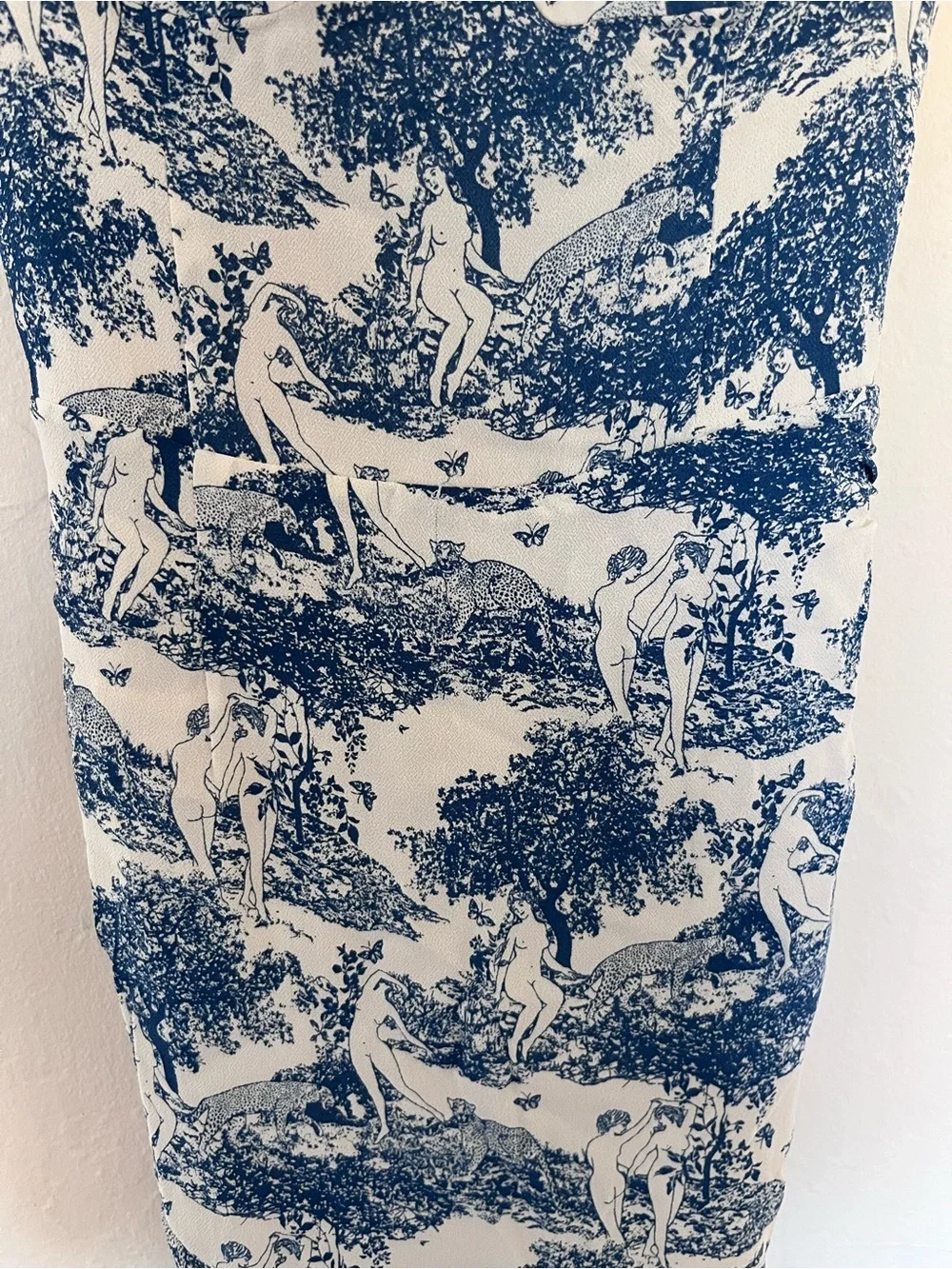Reformation Blue and White Toile Slip Dress